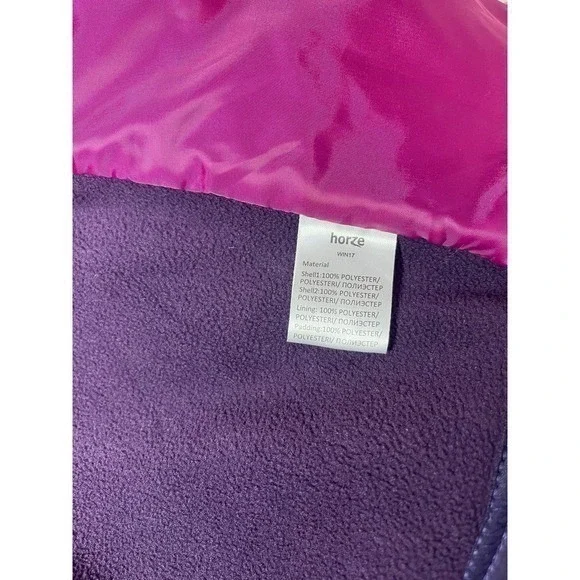 Horze Women's Hooded Puffer‎ Jacket Purple Pink Size US 8 Insulated - Picture 10 of 15